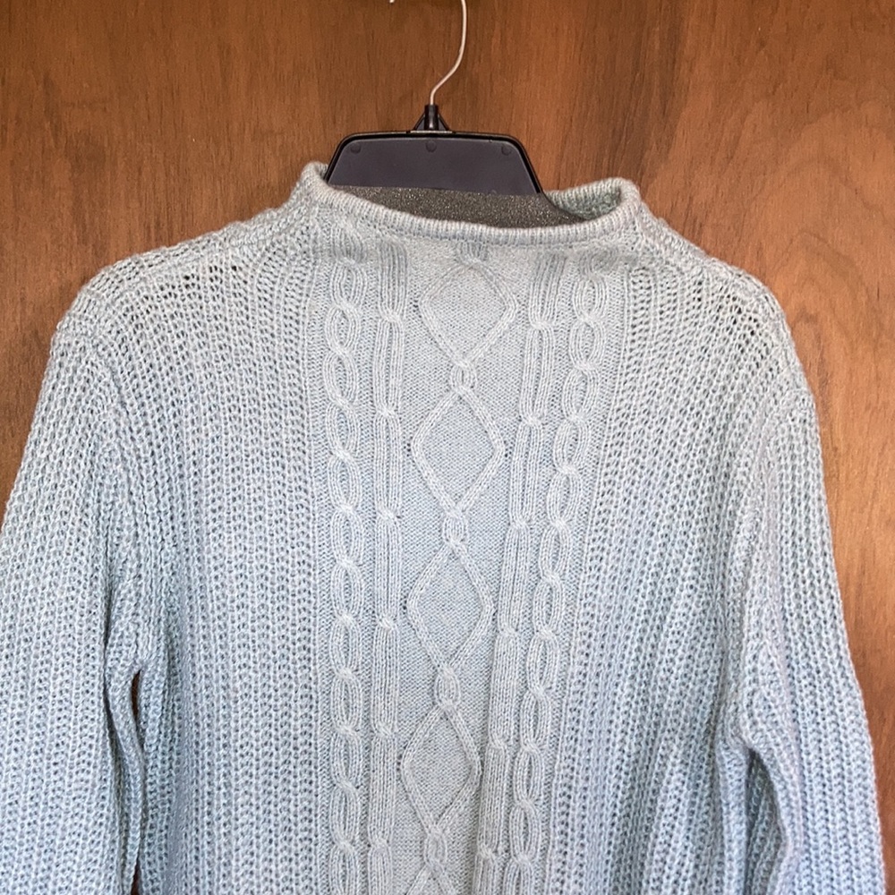 Y2K Vintage pastel blue pullover sweater 6% wool 5% mohair - Picture 13 of 17